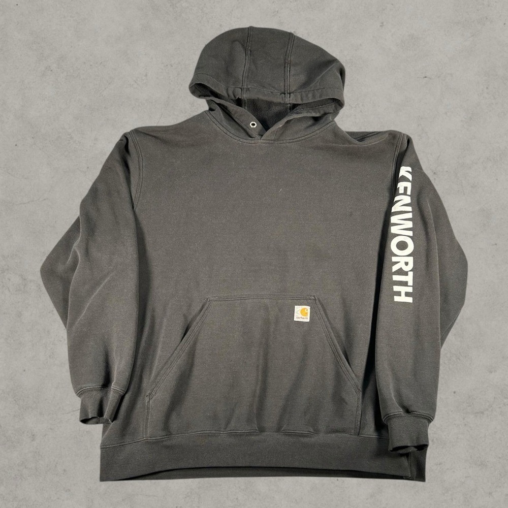 Carhartt Kenworth Hoodie Mens 2Xl Black Pullover Trucking Company Sweatshirt